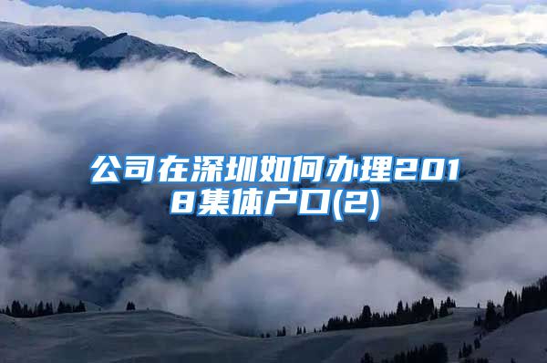 公司在深圳如何办理2018集体户口(2)