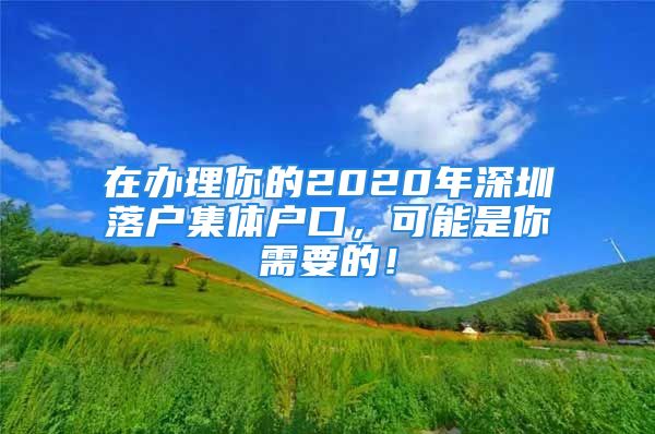 在办理你的2020年深圳落户集体户口，可能是你需要的！