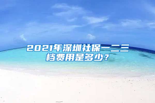 2021年深圳社保一二三档费用是多少？