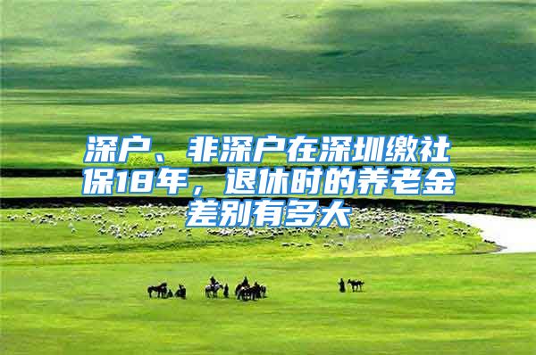 深户、非深户在深圳缴社保18年，退休时的养老金差别有多大