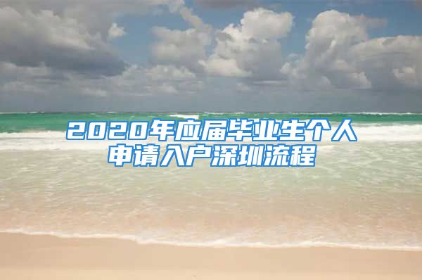 2020年应届毕业生个人申请入户深圳流程