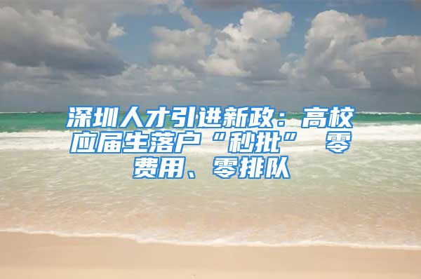 深圳人才引进新政：高校应届生落户“秒批” 零费用、零排队