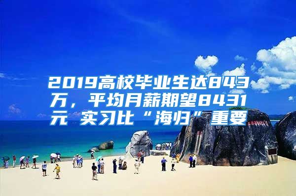 2019高校毕业生达843万，平均月薪期望8431元 实习比“海归”重要