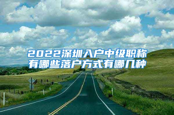 2022深圳入户中级职称有哪些落户方式有哪几种