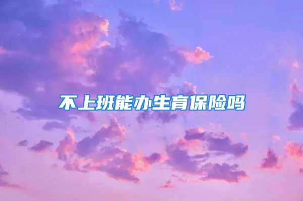 不上班能办生育保险吗