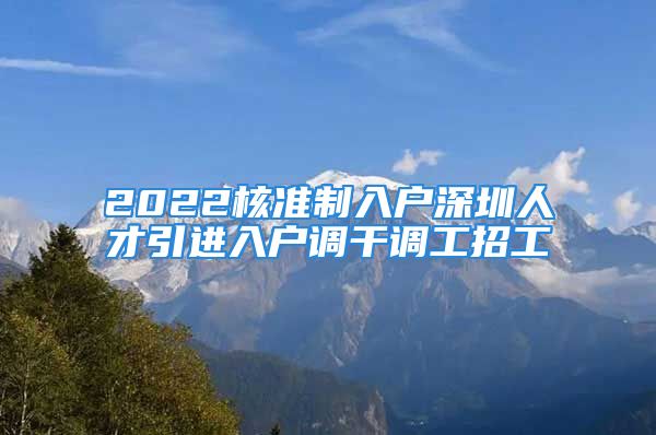 2022核准制入户深圳人才引进入户调干调工招工