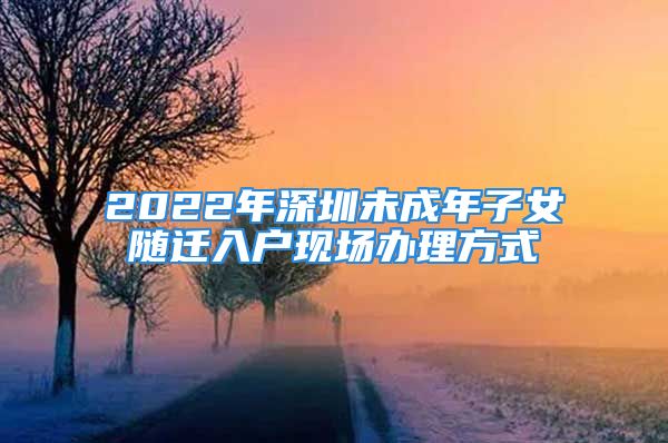 2022年深圳未成年子女随迁入户现场办理方式