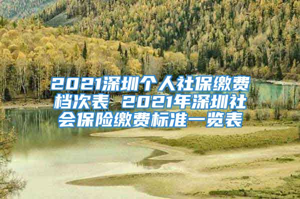 2021深圳个人社保缴费档次表 2021年深圳社会保险缴费标准一览表