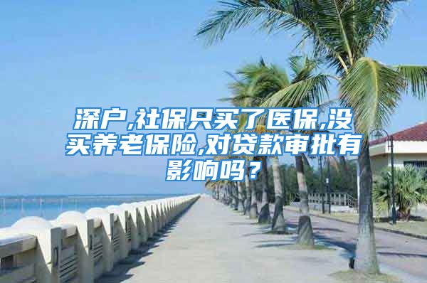 深户,社保只买了医保,没买养老保险,对贷款审批有影响吗？