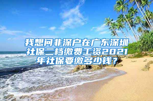 我想问非深户在广东深圳社保二档缴费工资2021年社保要缴多少钱？