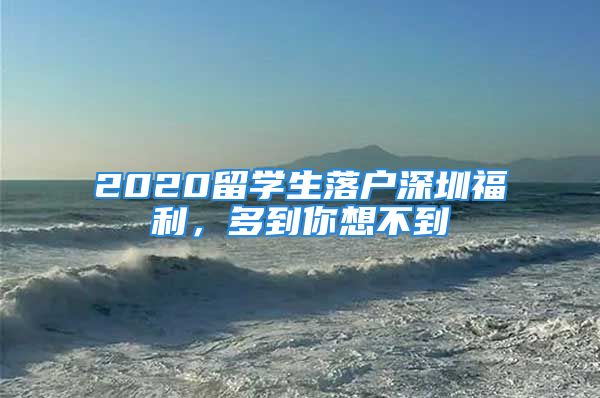 2020留学生落户深圳福利，多到你想不到