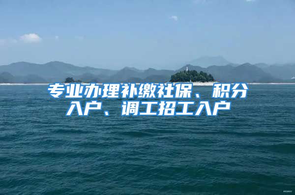 专业办理补缴社保、积分入户、调工招工入户