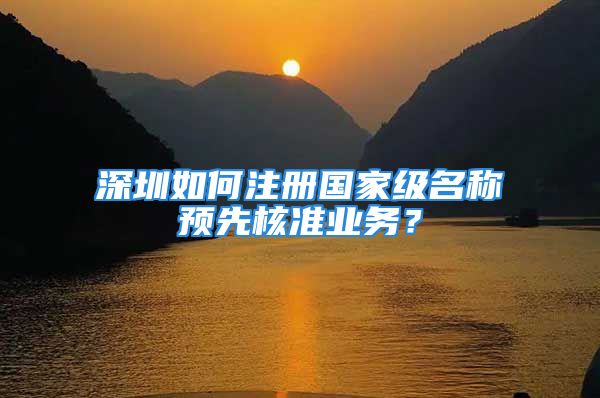 深圳如何注册国家级名称预先核准业务？