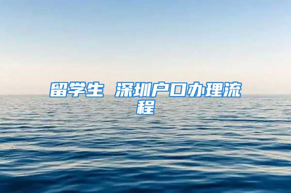 留学生 深圳户口办理流程