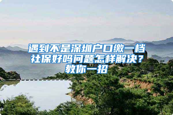 遇到不是深圳户口缴一档社保好吗问题怎样解决？教你一招