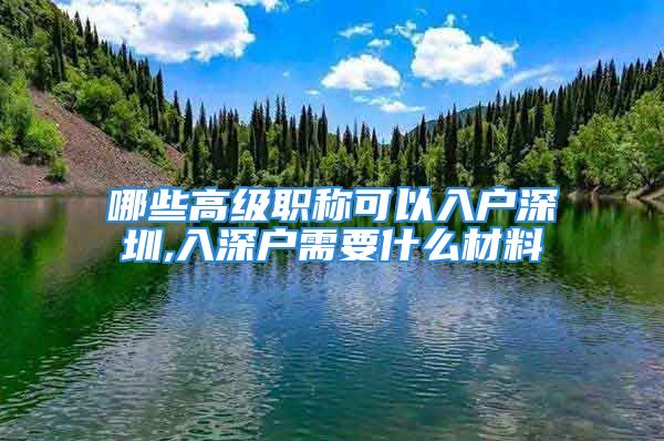 哪些高级职称可以入户深圳,入深户需要什么材料