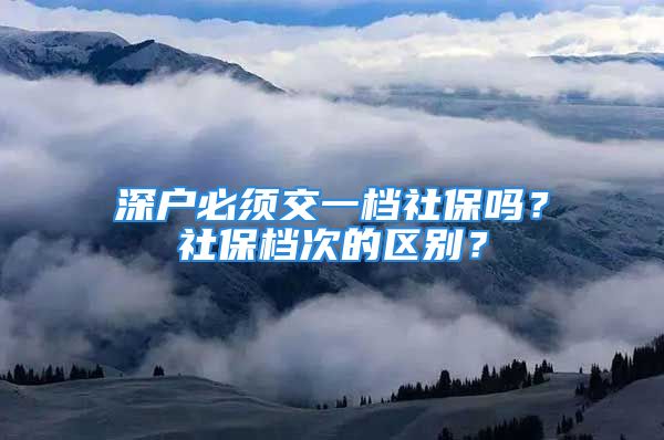 深户必须交一档社保吗？社保档次的区别？