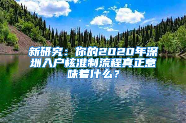 新研究：你的2020年深圳入户核准制流程真正意味着什么？