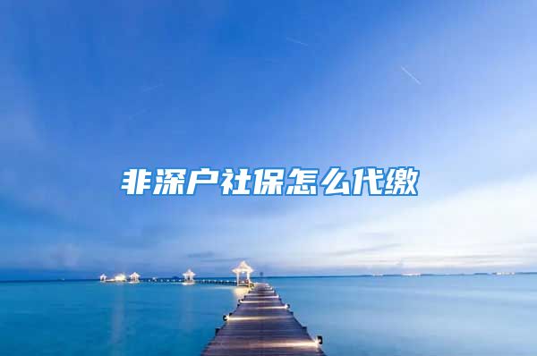 非深户社保怎么代缴