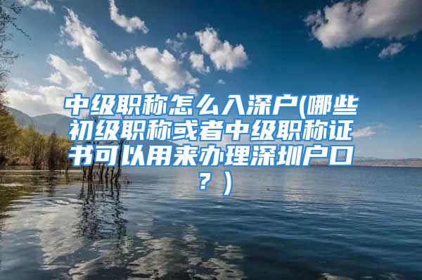 中级职称怎么入深户(哪些初级职称或者中级职称证书可以用来办理深圳户口？)