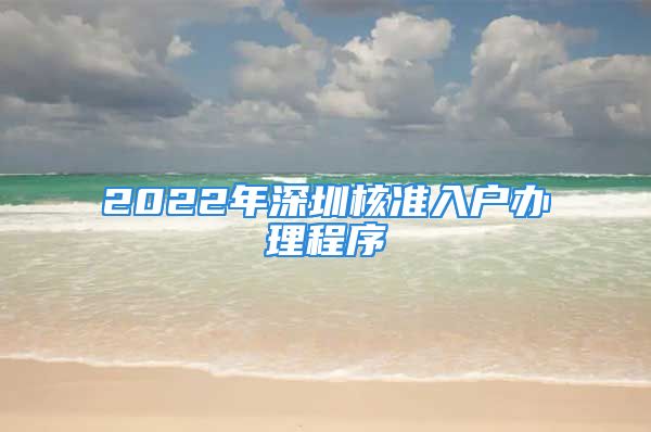 2022年深圳核准入户办理程序