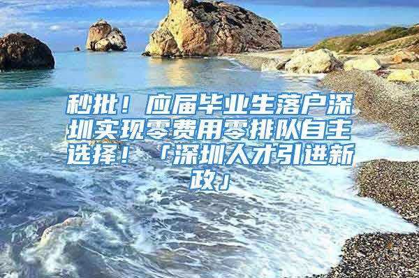 秒批！应届毕业生落户深圳实现零费用零排队自主选择！「深圳人才引进新政」