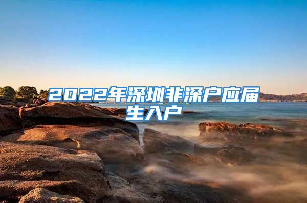 2022年深圳非深户应届生入户