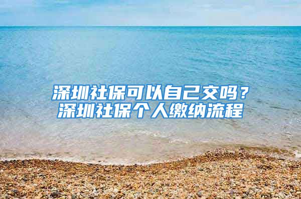 深圳社保可以自己交吗？深圳社保个人缴纳流程