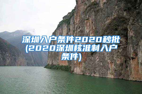 深圳入户条件2020秒批(2020深圳核准制入户条件)