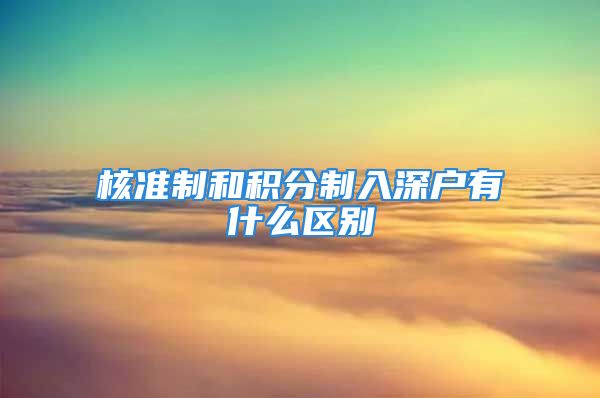 核准制和积分制入深户有什么区别