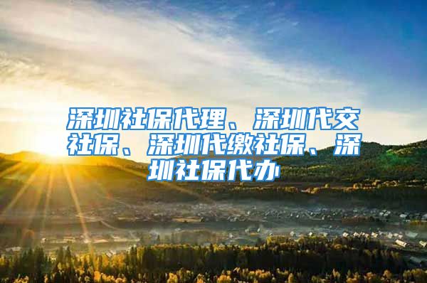 深圳社保代理、深圳代交社保、深圳代缴社保、深圳社保代办