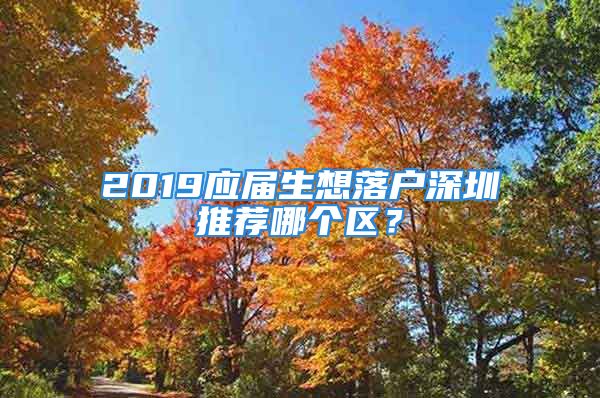 2019应届生想落户深圳推荐哪个区？