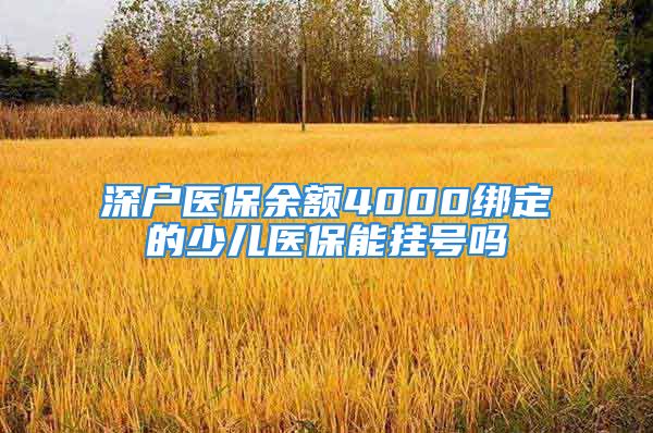 深户医保余额4000绑定的少儿医保能挂号吗