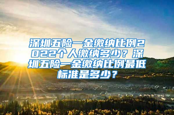 深圳五险一金缴纳比例2022个人缴纳多少？深圳五险一金缴纳比例最低标准是多少？