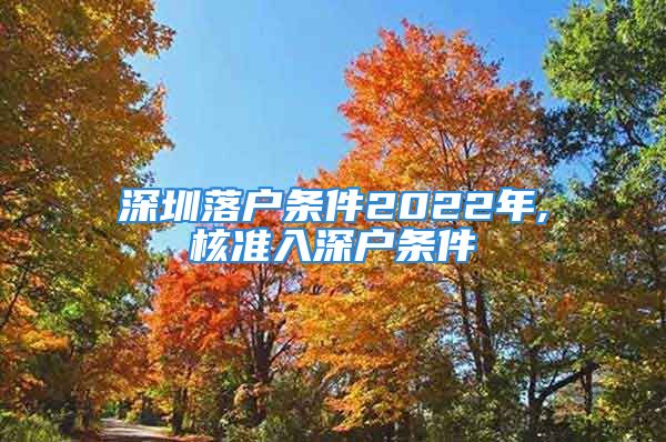 深圳落户条件2022年,核准入深户条件