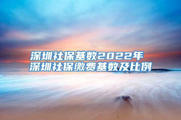 深圳社保基数2022年 深圳社保缴费基数及比例