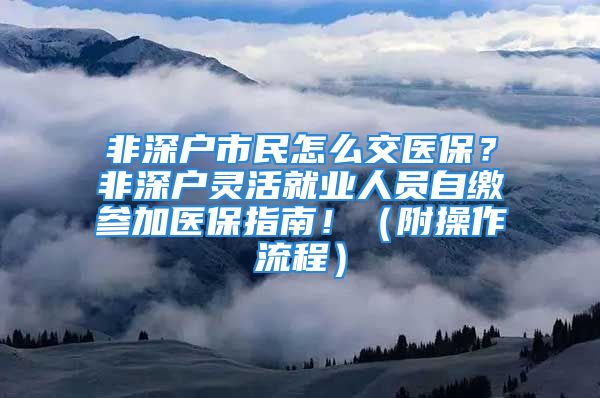 非深户市民怎么交医保？非深户灵活就业人员自缴参加医保指南！（附操作流程）