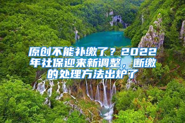 原创不能补缴了？2022年社保迎来新调整，断缴的处理方法出炉了