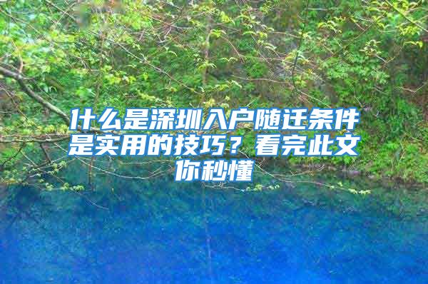 什么是深圳入户随迁条件是实用的技巧？看完此文你秒懂