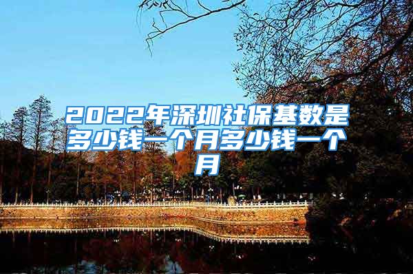 2022年深圳社保基数是多少钱一个月多少钱一个月