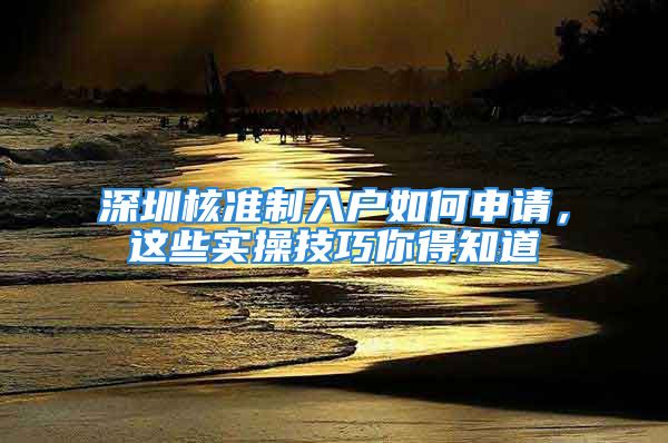 深圳核准制入户如何申请，这些实操技巧你得知道