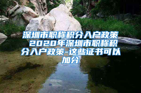 深圳市职称积分入户政策 2020年深圳市职称积分入户政策-这些证书可以加分