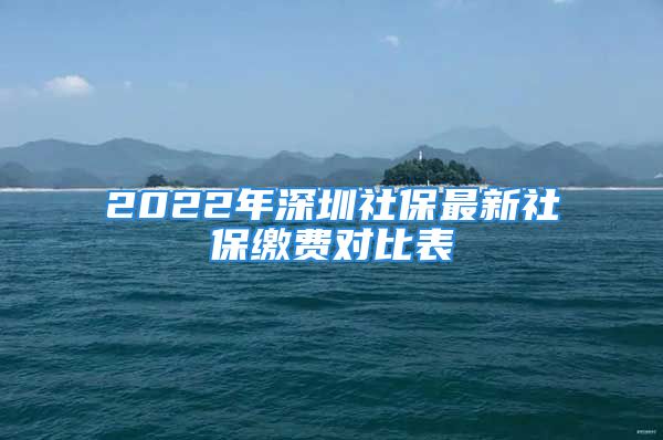 2022年深圳社保最新社保缴费对比表