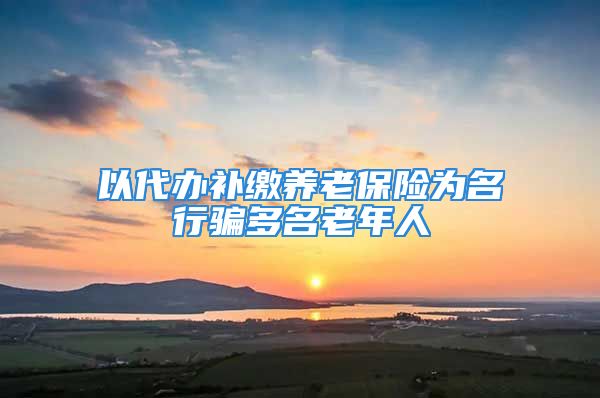 以代办补缴养老保险为名行骗多名老年人