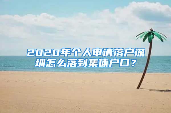 2020年个人申请落户深圳怎么落到集体户口？