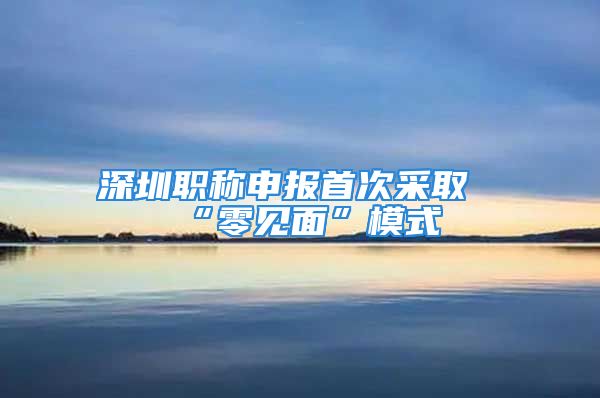 深圳职称申报首次采取“零见面”模式