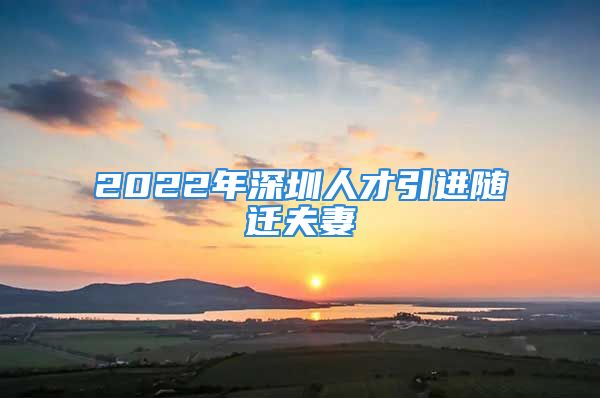 2022年深圳人才引进随迁夫妻