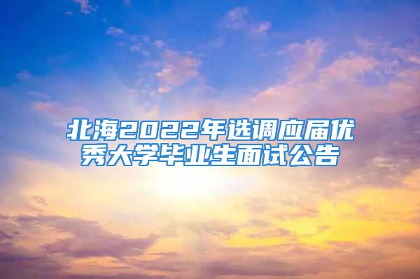 北海2022年选调应届优秀大学毕业生面试公告