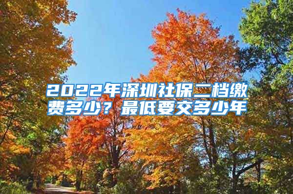 2022年深圳社保二档缴费多少？最低要交多少年