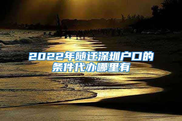 2022年随迁深圳户口的条件代办哪里有